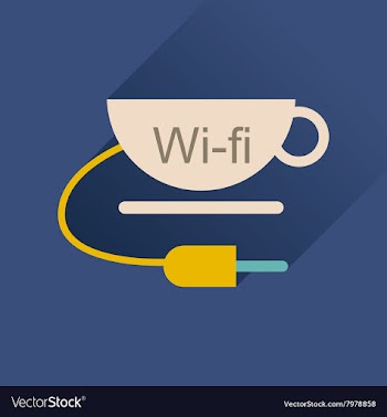 Flat icon with long shadow Wi fi Cup vector image