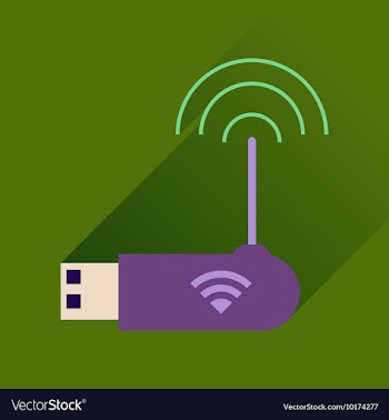 Flat icon with long shadow Wi fi modem vector image