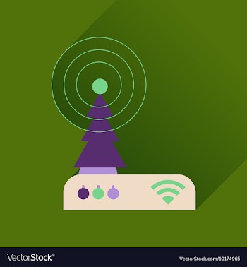Flat icon with long shadow Wi fi modem vector image