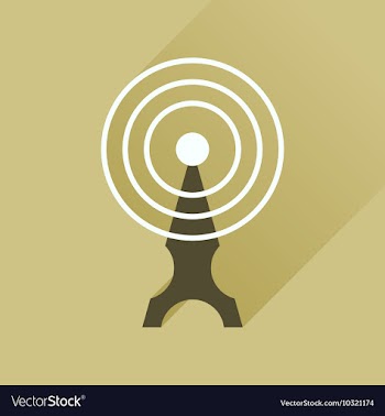 Flat icon with long shadow Wi fi modem vector image