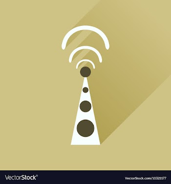 Flat icon with long shadow Wi fi modem vector image