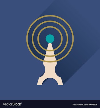 Flat icon with long shadow Wi fi modem vector image
