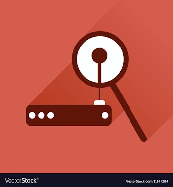 Flat icon with long shadow Wi fi modem vector image