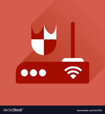 Flat icon with long shadow Wi fi modem vector image