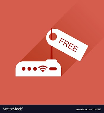 Flat icon with long shadow Wi fi modem vector image