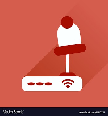 Flat icon with long shadow Wi fi modem vector image