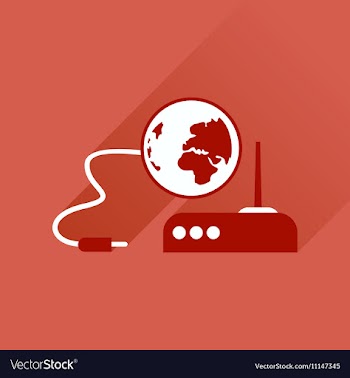 Flat icon with long shadow Wi fi modem vector image