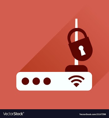 Flat icon with long shadow Wi fi modem vector image