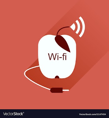 Flat icon with long shadow Wi fi modem vector image