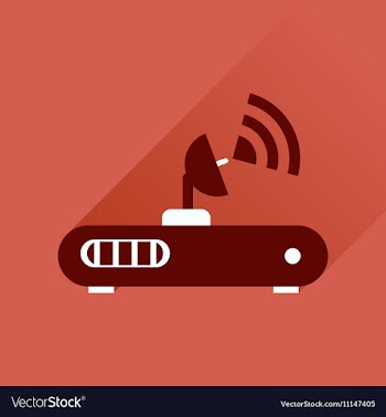 Flat icon with long shadow Wi fi modem vector image