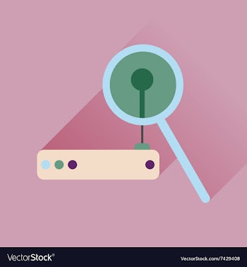 Flat icon with long shadow Wi fi modem vector image
