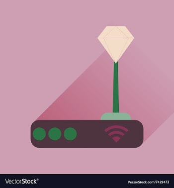 Flat icon with long shadow Wi fi modem vector image