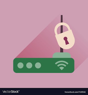 Flat icon with long shadow Wi fi modem vector image