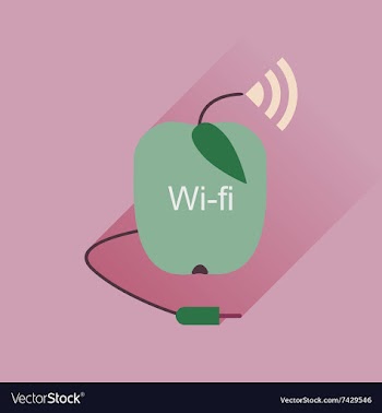 Flat icon with long shadow Wi fi modem vector image