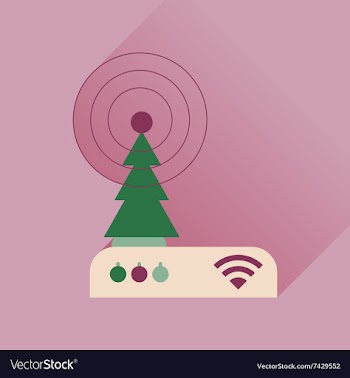 Flat icon with long shadow Wi fi modem vector image