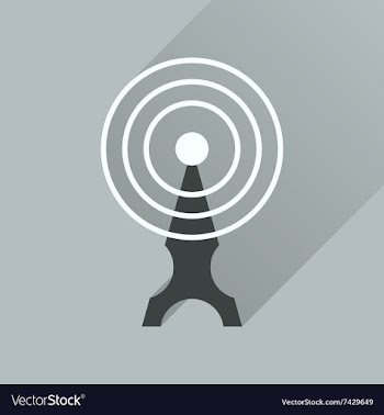 Flat icon with long shadow Wi fi modem vector image