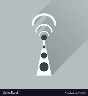 Flat icon with long shadow Wi fi modem vector image