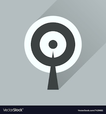 Flat icon with long shadow Wi fi modem vector image
