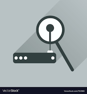 Flat icon with long shadow Wi fi modem vector image