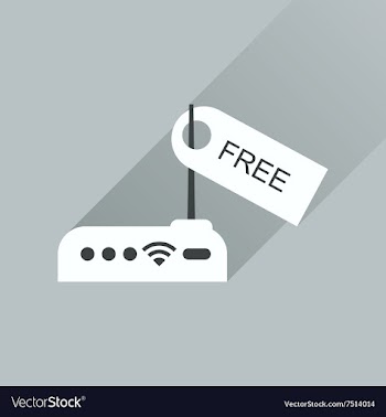 Flat icon with long shadow Wi fi modem vector image
