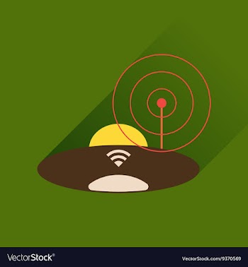 Flat icon with long shadow Wi fi modem vector image