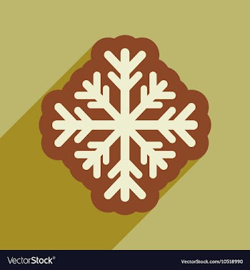 Flat icon with long shadow winter snowflake vector image