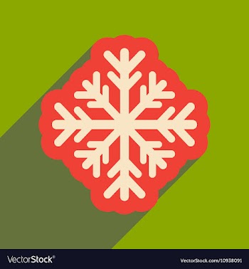 Flat icon with long shadow winter snowflake vector image