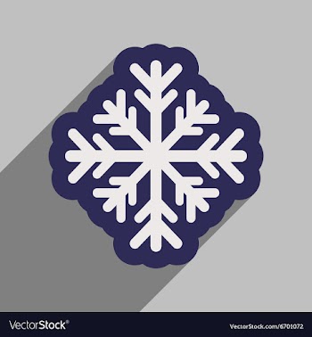 Flat icon with long shadow winter snowflake vector image