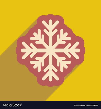Flat icon with long shadow winter snowflake vector image