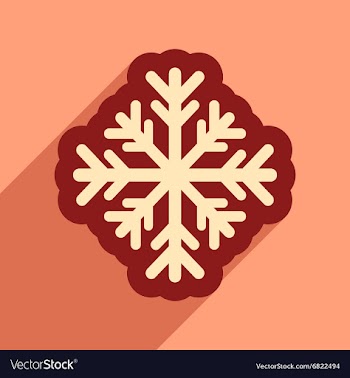 Flat icon with long shadow winter snowflake vector image