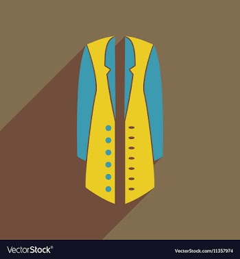 Flat icon with long shadow woman coat vector image
