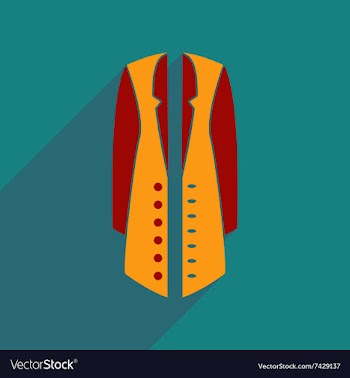 Flat icon with long shadow woman coat vector image