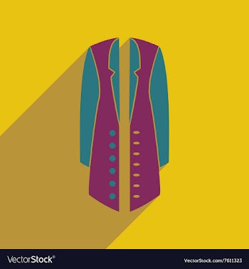 Flat icon with long shadow woman coat vector image