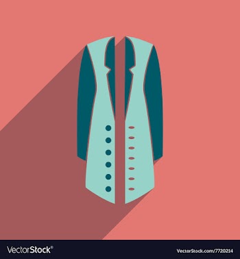 Flat icon with long shadow woman coat vector image