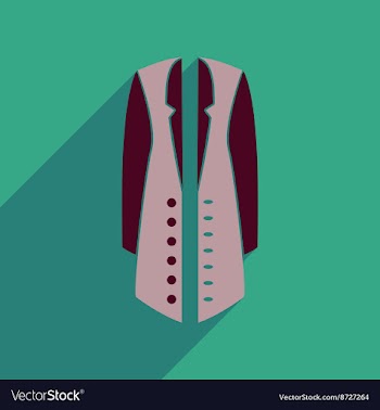Flat icon with long shadow woman coat vector image