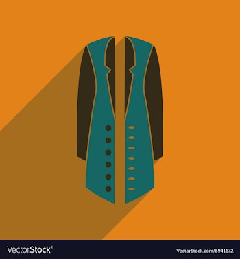 Flat icon with long shadow woman coat vector image