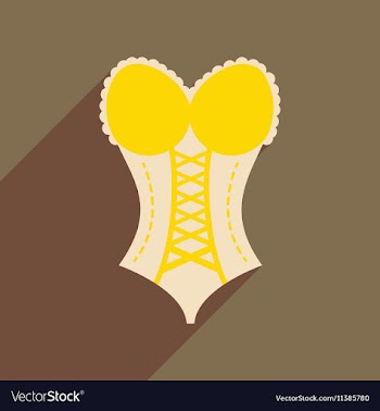 Flat icon with long shadow Woman corset vector image