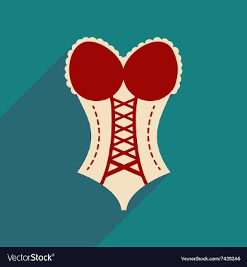 Flat icon with long shadow Woman corset vector image