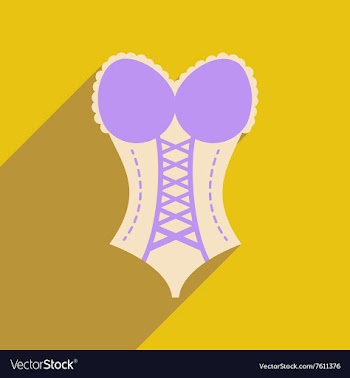 Flat icon with long shadow Woman corset vector image