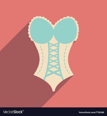 Flat icon with long shadow Woman corset vector image
