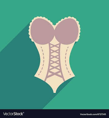Flat icon with long shadow Woman corset vector image
