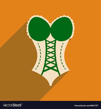 Flat icon with long shadow Woman corset vector image