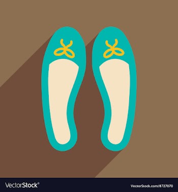 Flat icon with long shadow woman shoes vector image