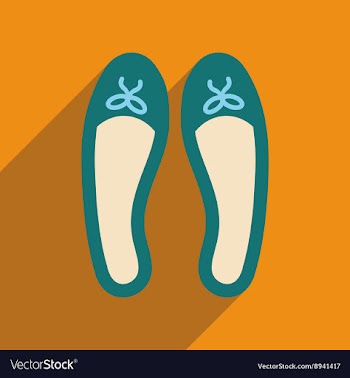 Flat icon with long shadow woman shoes vector image