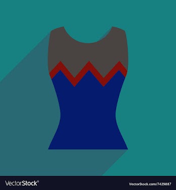 Flat icon with long shadow women blouse vector image