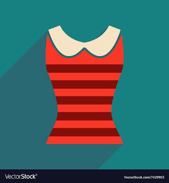 Flat icon with long shadow women blouse vector image