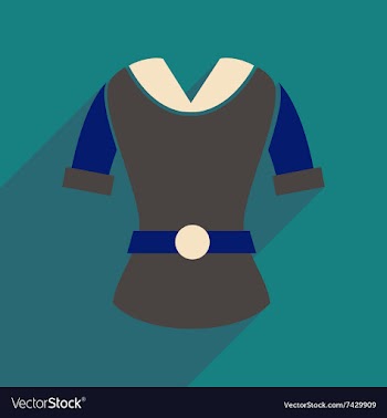 Flat icon with long shadow women blouse vector image