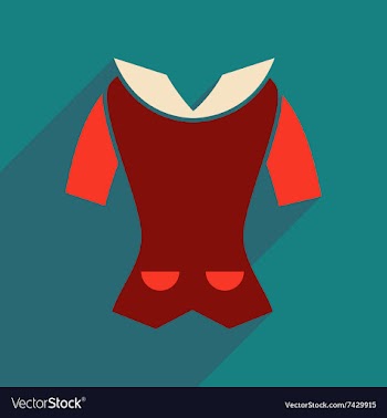 Flat icon with long shadow women blouse vector image