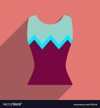 Flat icon with long shadow women blouse vector image
