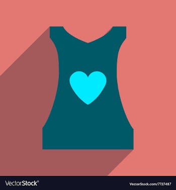 Flat icon with long shadow women blouse vector image